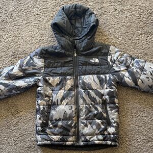 The North Face Gray Camouflage Hooded Jacket